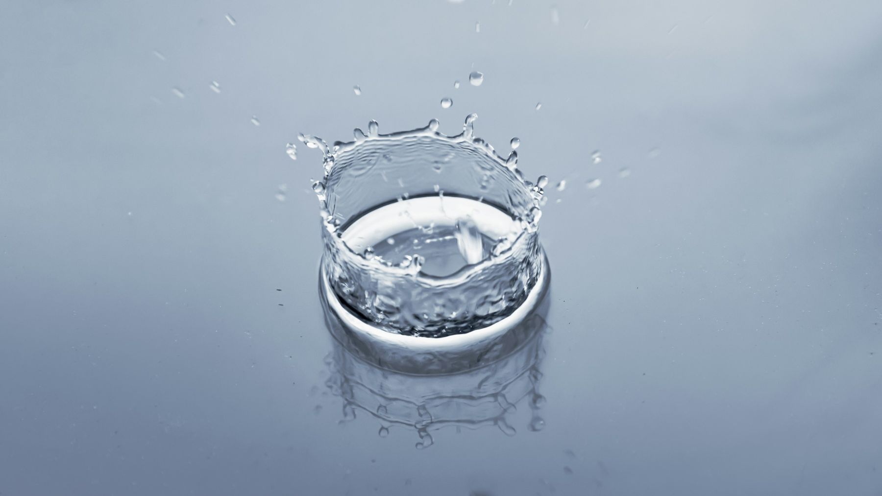 A crown of clear water frozen mid-splash